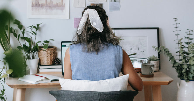 Woman at her home office